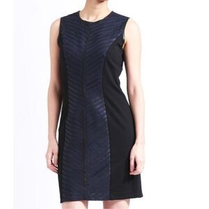 𝅺TANNER New York Dress Blue Black Vegan Leather M